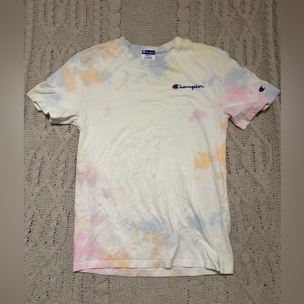 Champion White and Blue Short Sleeve Tee